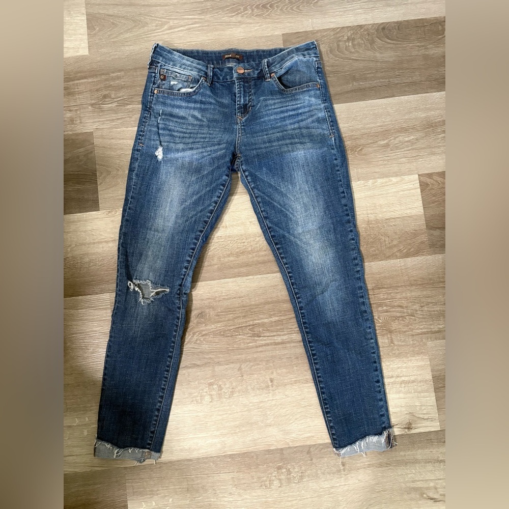 Dear John Women’s Blue Distressed Skinny Jeans